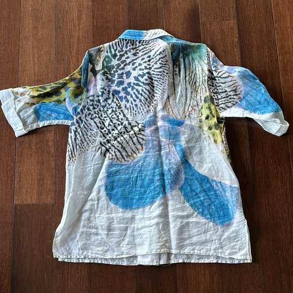 Vintage Linen Swim Coverup Top - Picture 2 of 4